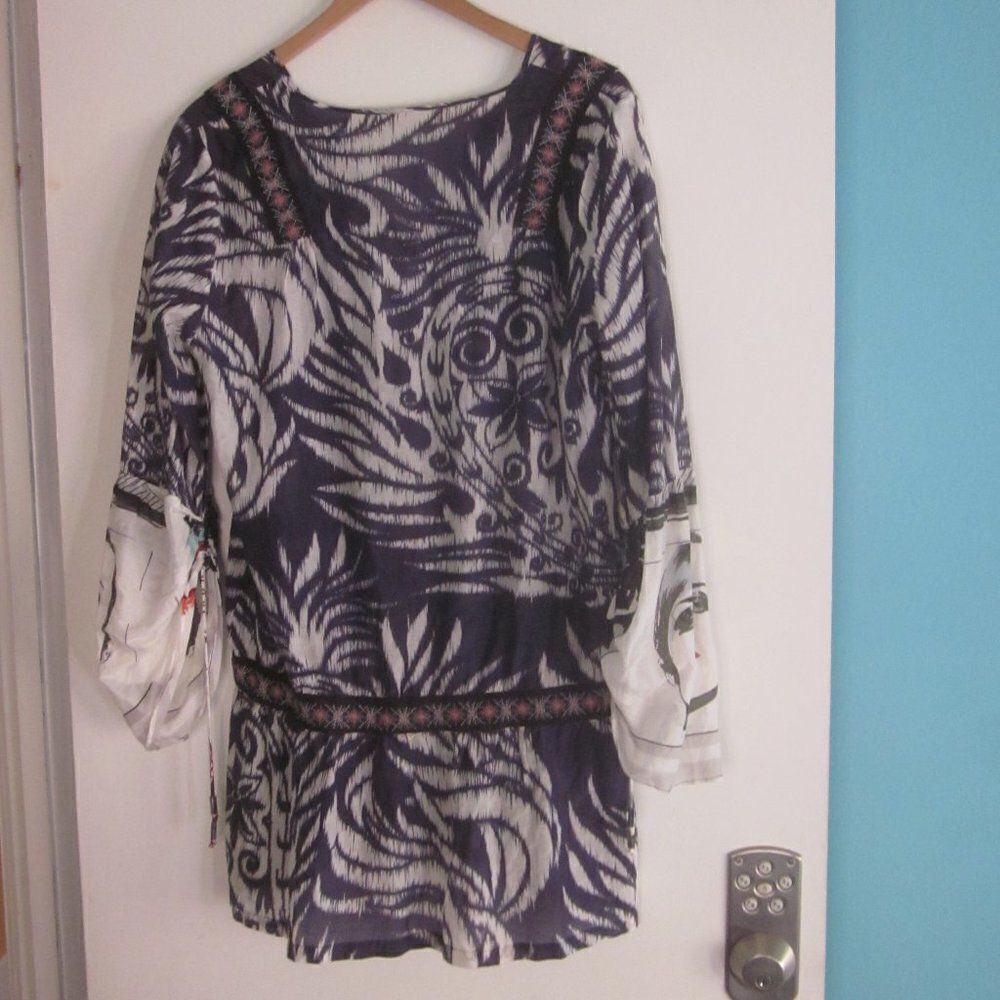 Custo Barcelona Size 3 Lightweight Tunic Mini Dress Swim Coverup Women Size M L - Picture 2 of 14